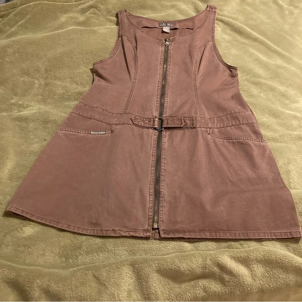 NWOT Vintage Sherry Taylor Denim Jumper Dress Size L - Picture 13 of 15